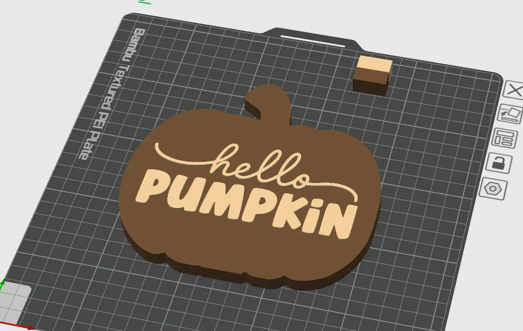 Simple Hello Pumpkin Freestanding Sign Autumn Fall view 4