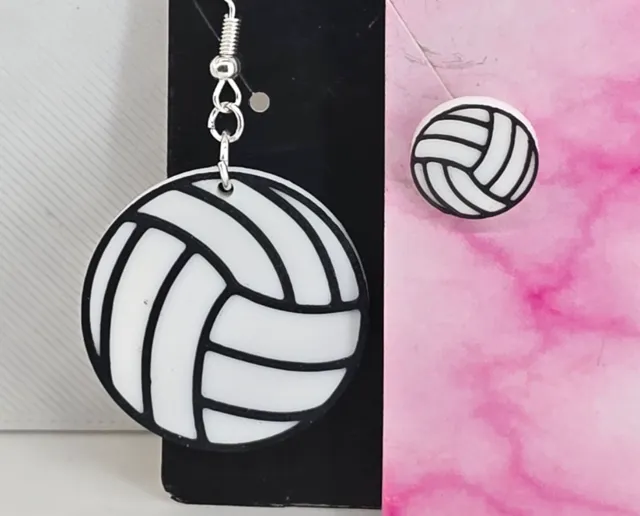 Volleyball Earrings Stud and Hoop UPDATED