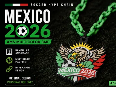 Mexico 2026 Soccer Hype Chain, AMS Multicolor 3MF