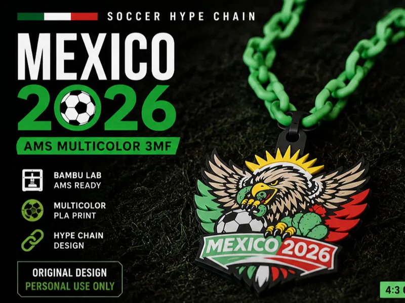 Mexico 2026 Soccer Hype Chain, AMS Multicolor 3MF