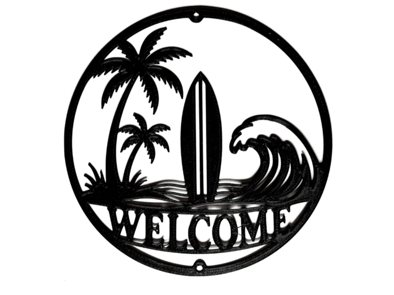 Welcome door surf decoration