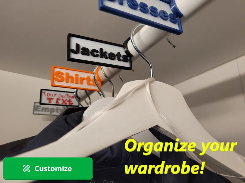 Closet rod labels/Ikea Pax rod label(Customizable)