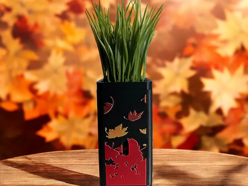 Fall Leaf Self Watering Planter with Indicator