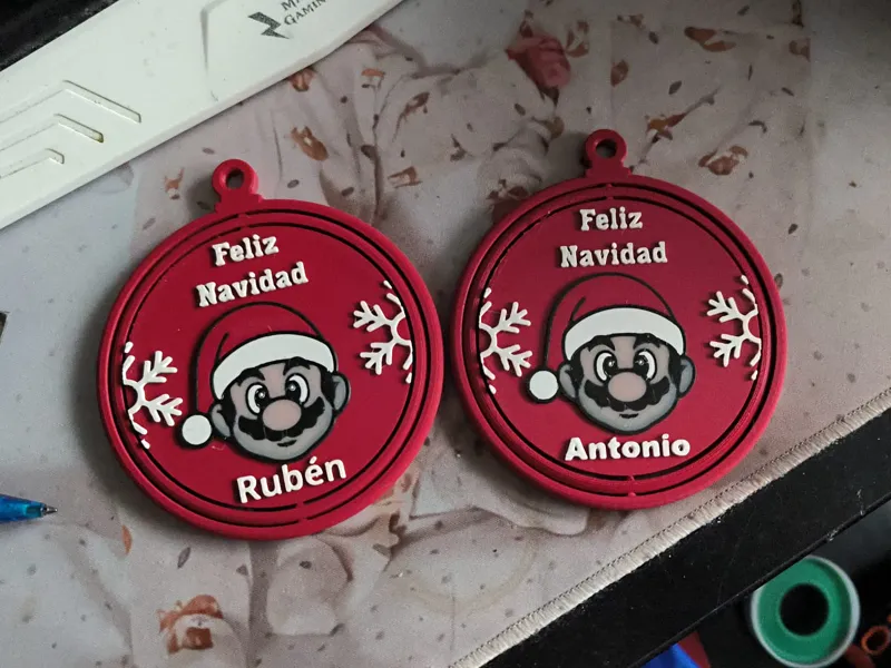 Adorno De Navidad Mario Bross Nombre Personalizabe
