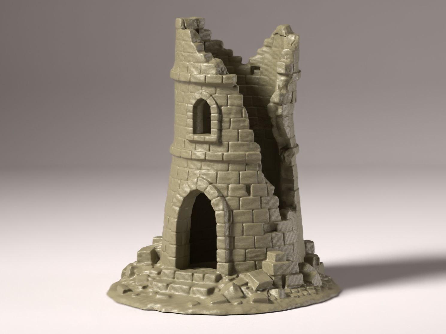 Ruined tower - tabletop or aquarium decor