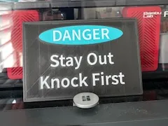 stay out sign