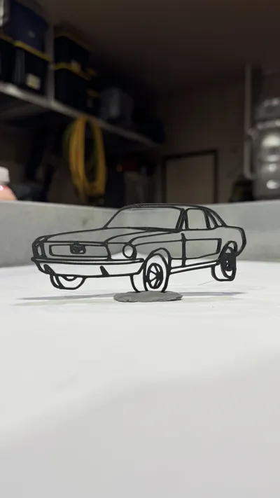 1968 Ford Mustang Wall Art - Free 3D Print Model - MakerWorld