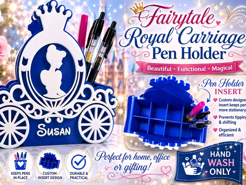 Fairytale Royal Carriage Pen Holder