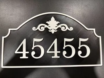 Letrero o emblema decorativo: Custom House Number Plaque – Elegant Address Sign — vista de referencia 3