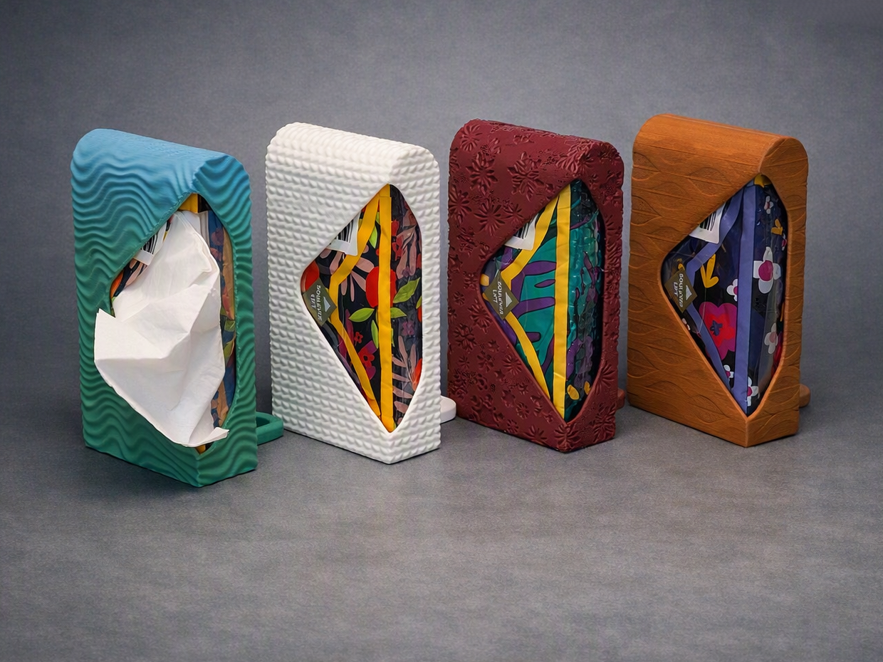 Travel Tissue Holder - Multiple Designs - Holiday 3D model