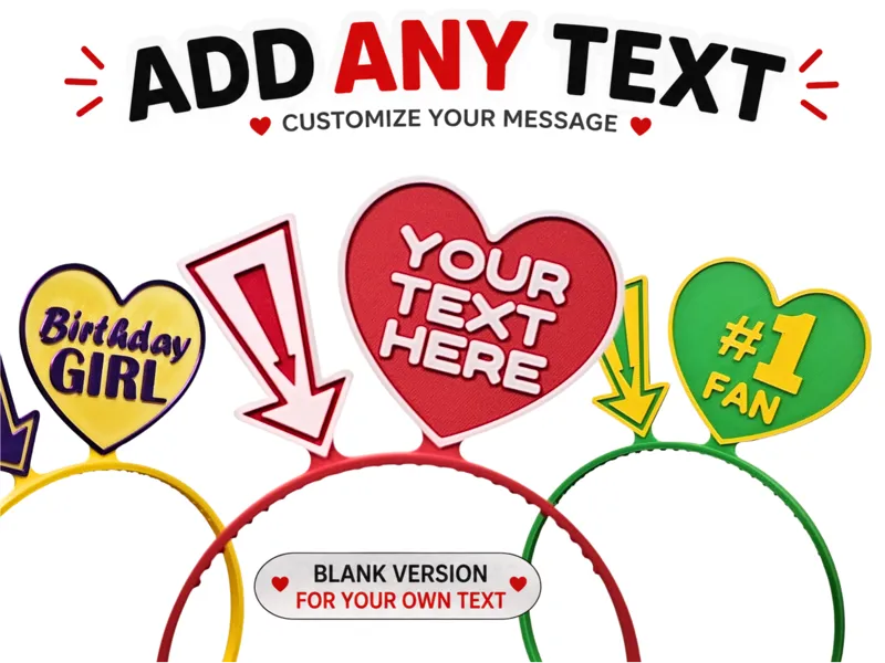 Customizable Heart Headband – Add Any Text