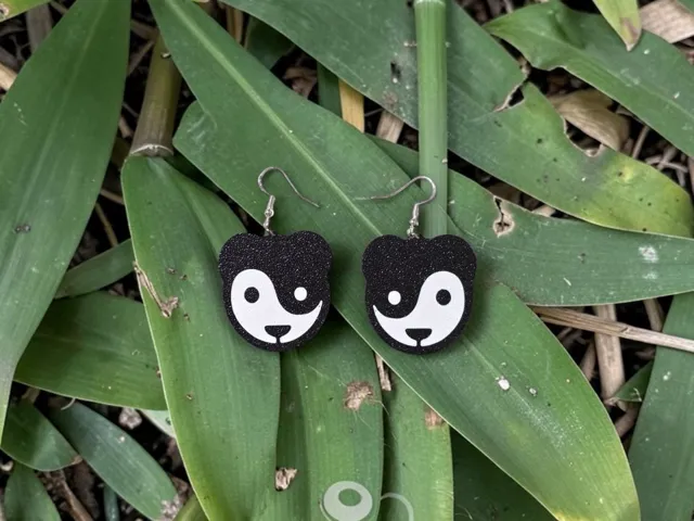 Panda yin yang earrings