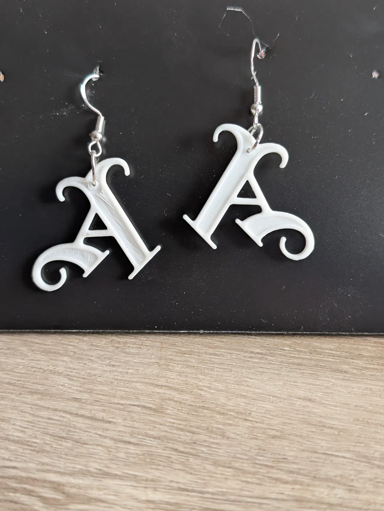 Gothic Letter A Earrings - Arsenal FC Fan Art view 2