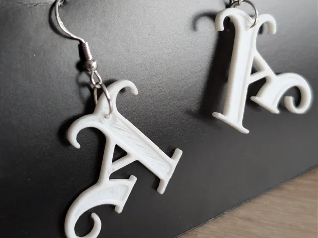 Gothic Letter A Earrings - Arsenal FC Fan Art