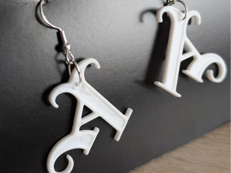Gothic Letter A Earrings - Arsenal FC Fan Art