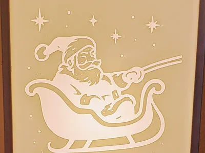Santa Sleigh silhouette, hueforge,  Image
