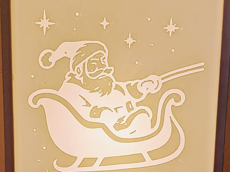Santa Sleigh silhouette, hueforge,  Image
