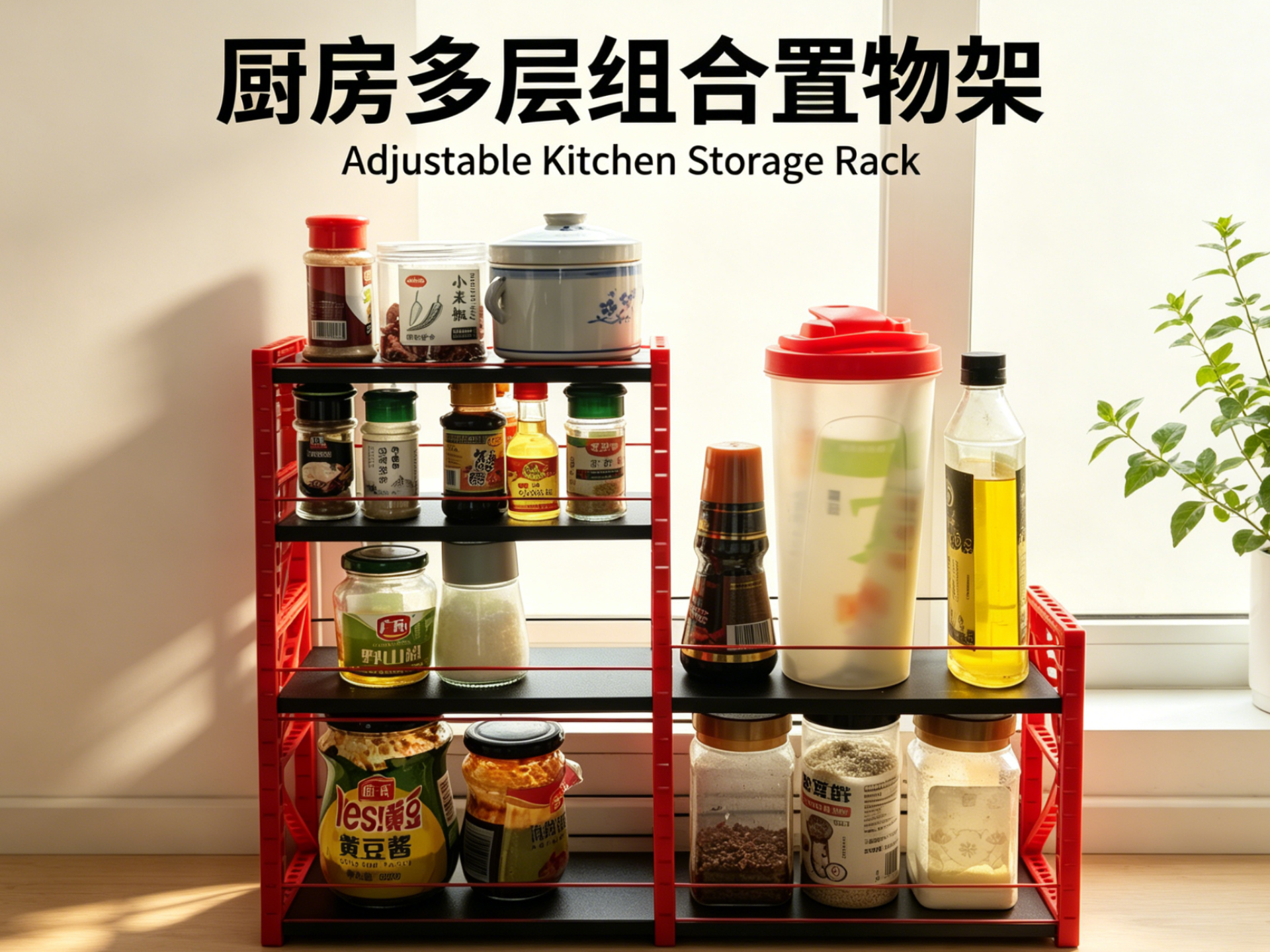 厨房多层组合堆叠置物架