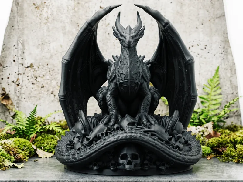 Dark Fantasy Dragon Statue: Gothic Figure #028
