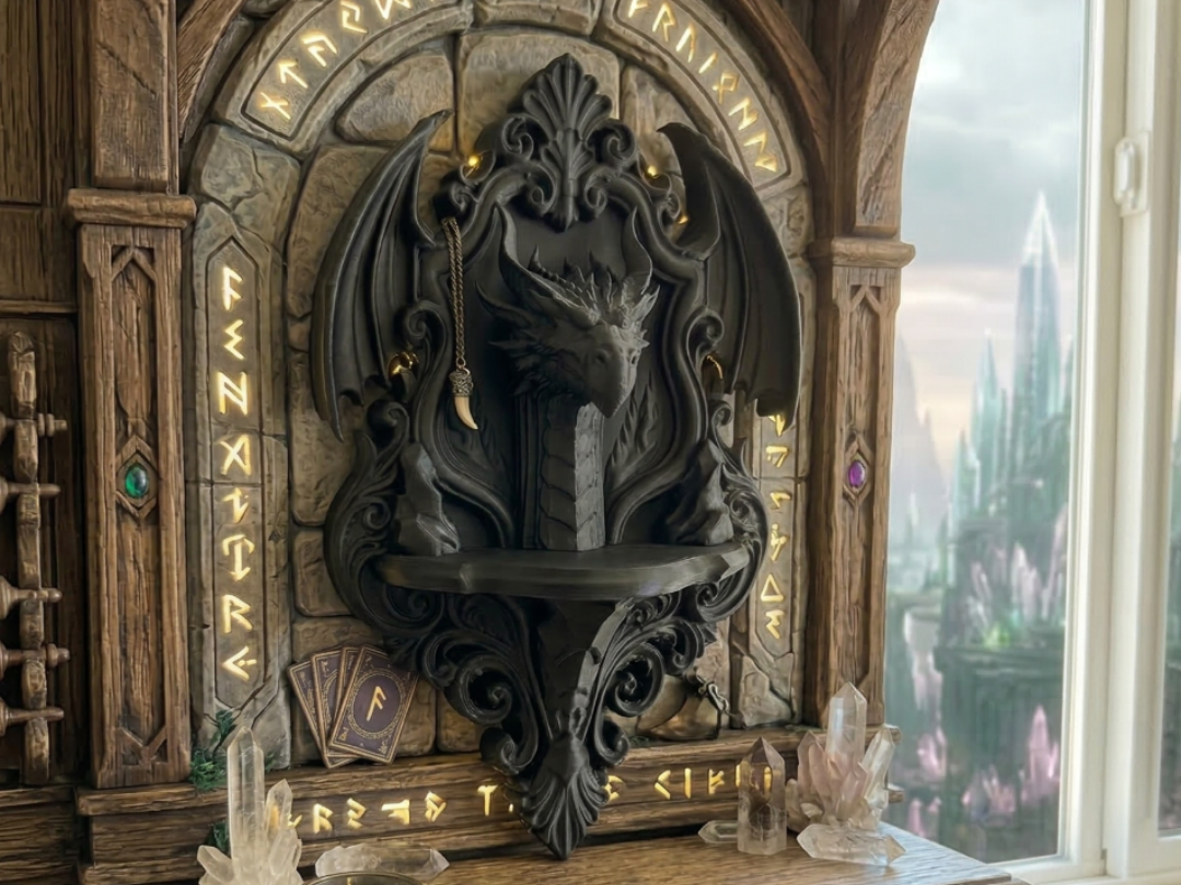 Baroque Dragon Skull Bust - Specter Trophy