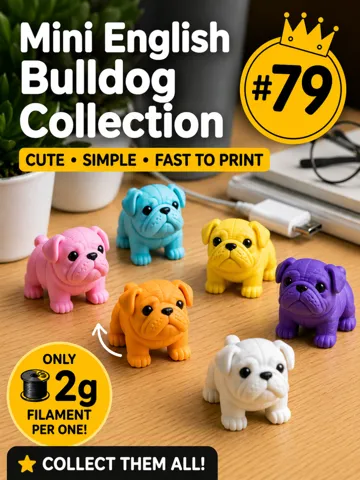 Objeto manipulable: Mini English Bulldog Fidget - Micro Zoo — vista de referencia 2