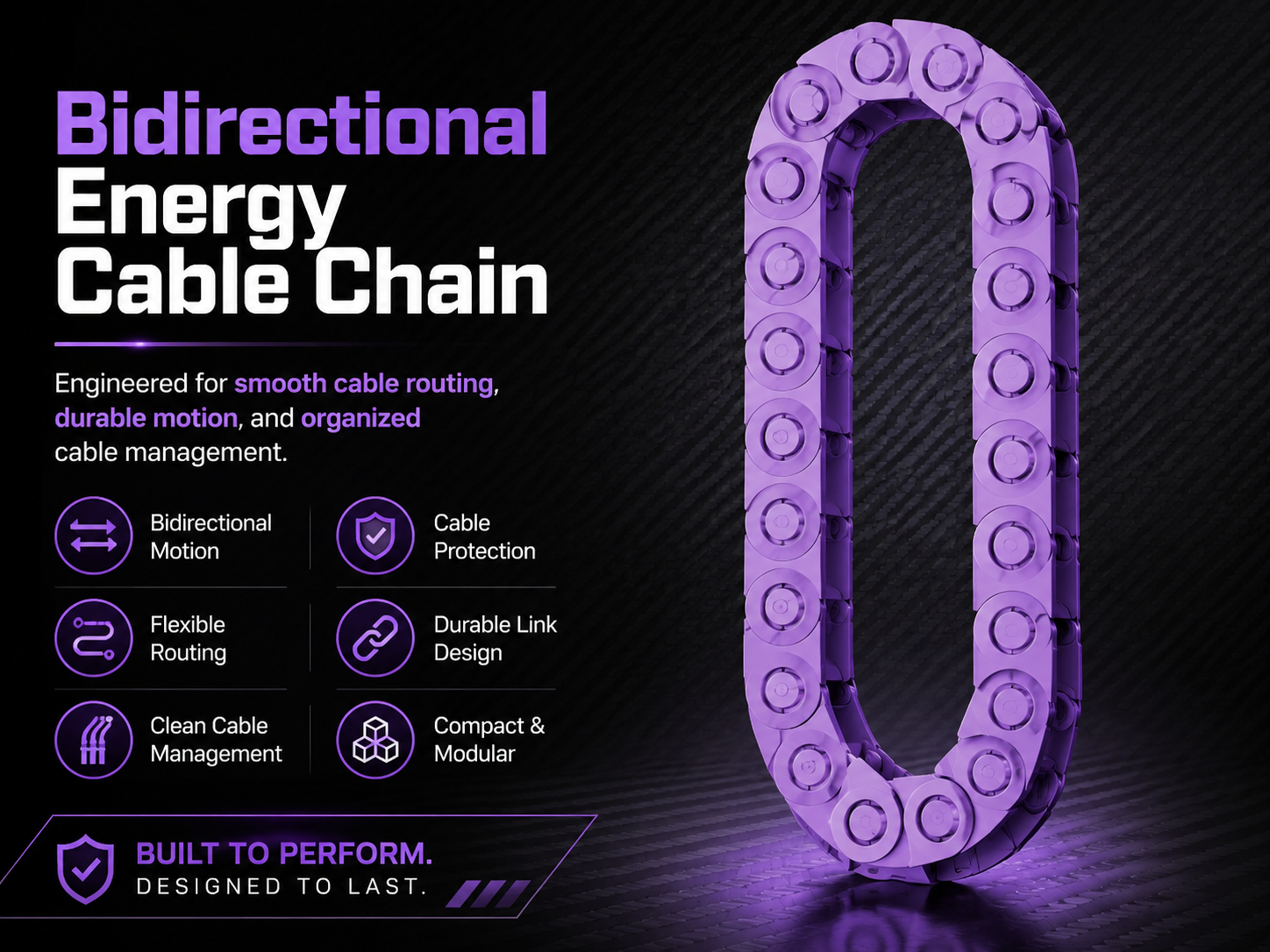 Bidirectional Energy chain-tight turn