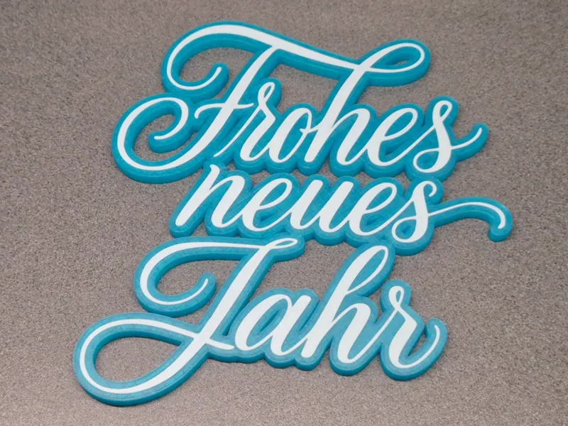 Frohes Neues Jahr – 3D-Schriftzug
