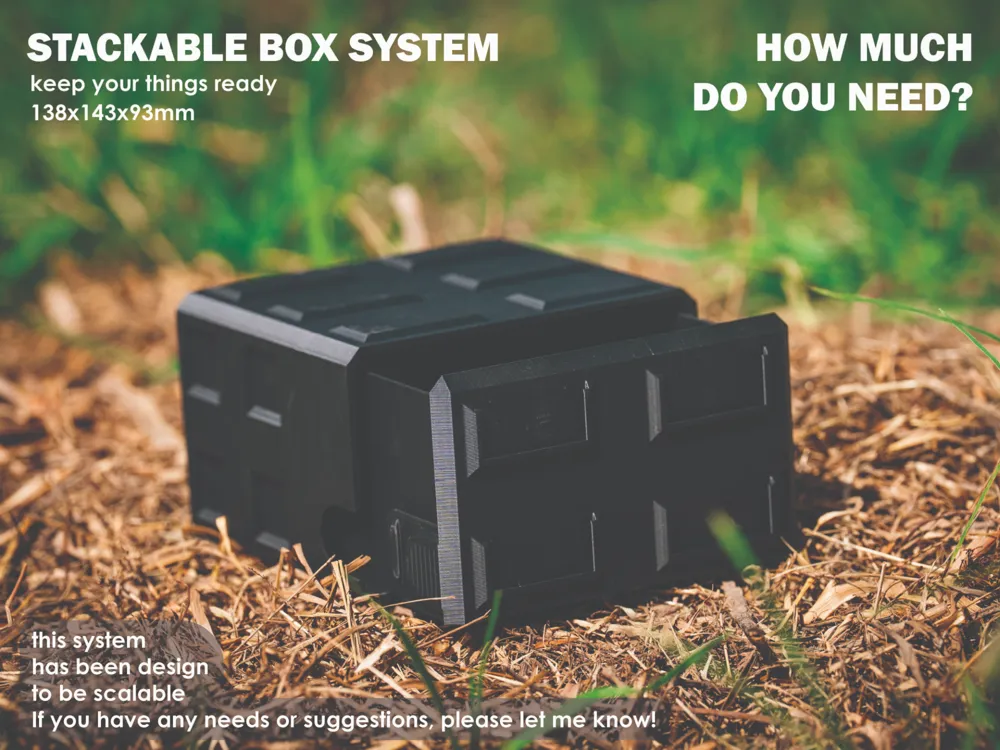 Stackable Box Basic Double Tall - Free 3D Print Model - MakerWorld