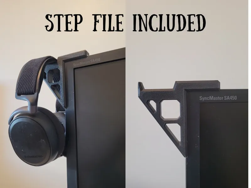 Monitor Mounted Headphone Holder Double-Sided Tape