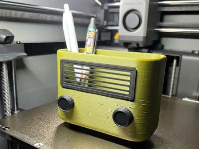 Vintage Radio Pen Holder – Retro 3D Print