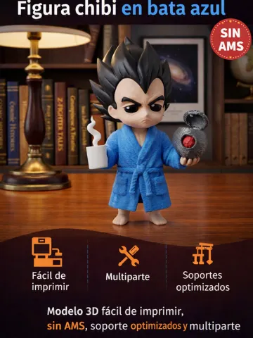 Accesorio para impresora 3D: VEGETA NECESITA UN CAFE, NO AMS ,MULTIPARTE — vista de referencia 2