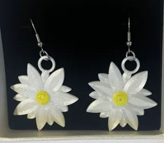 Daisy earrings, multi-coloured or plain