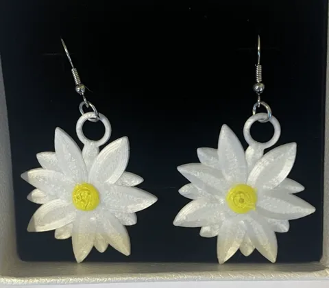 Daisy earrings, multi-coloured or plain