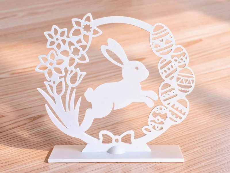 Osterhase mit Ostereiern–Tischdeko Aufsteller
