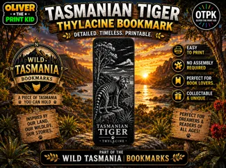 Tasmanian Tiger (Thylacine) Bookmark