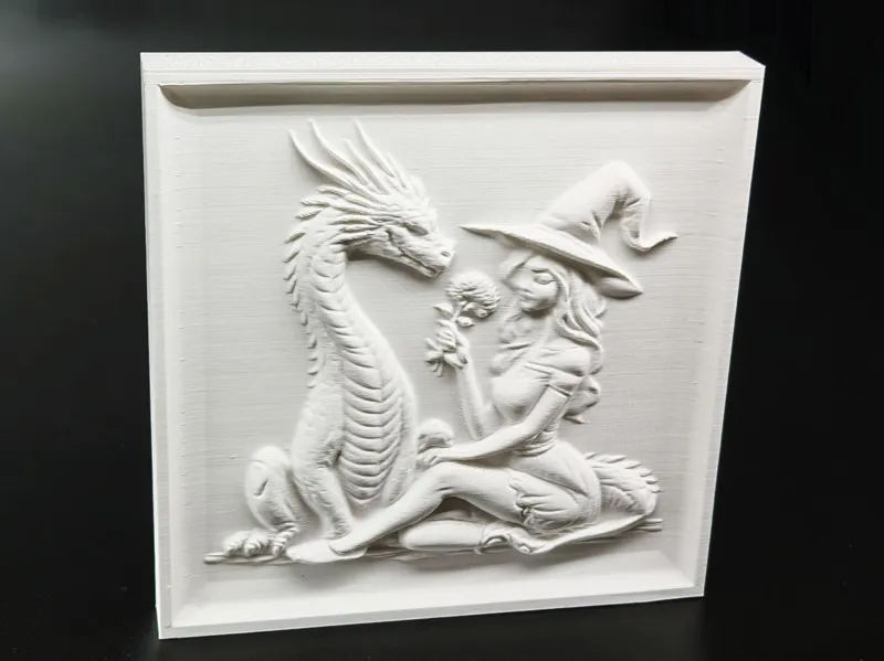 Love between a beautiful witch and a dragon