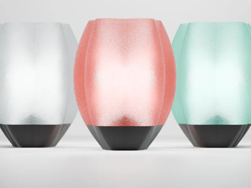 Elegant Crimped Middle Lamp. Bambu LED kit