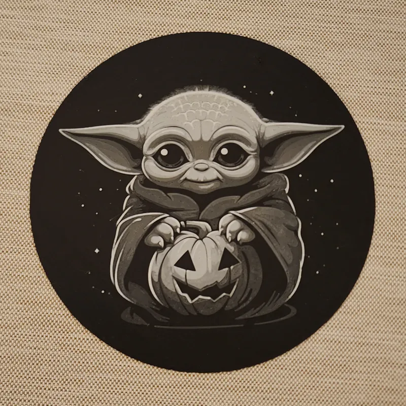 Baby Yoda Halloween Pumpkin (Inspired) Thin Hueforge Print