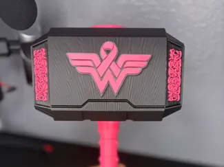 Breast cancer and wonder women Thor hammer