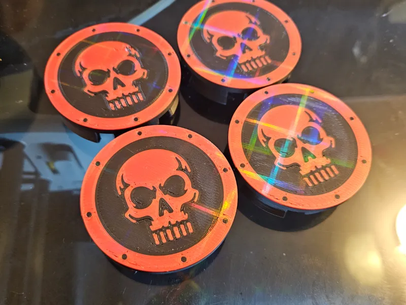 55mm skull rim center caps