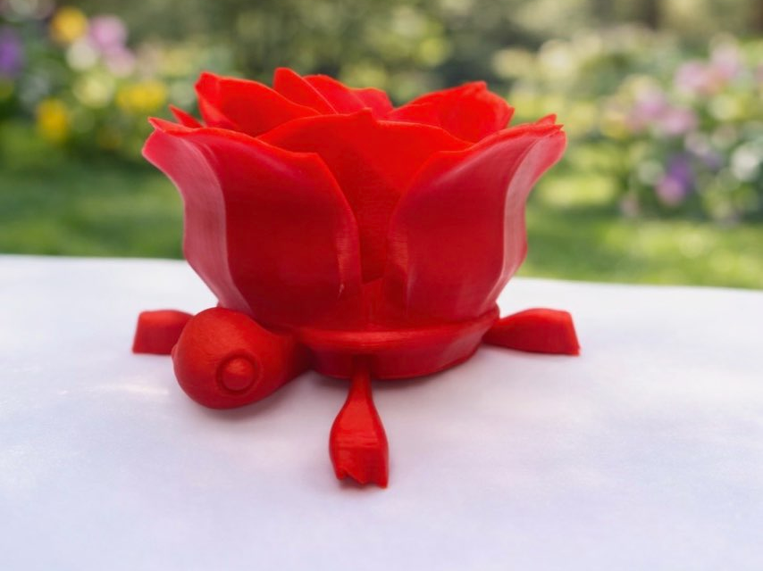 V-day cute articulated turtle/rose 