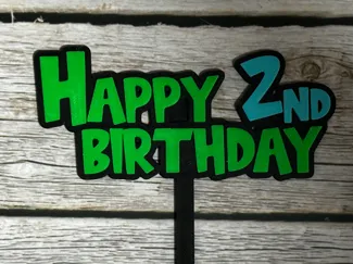 Happy 2nd Birthday Cake Topper