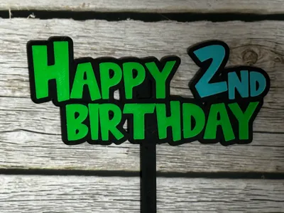 Happy 2nd Birthday Cake Topper