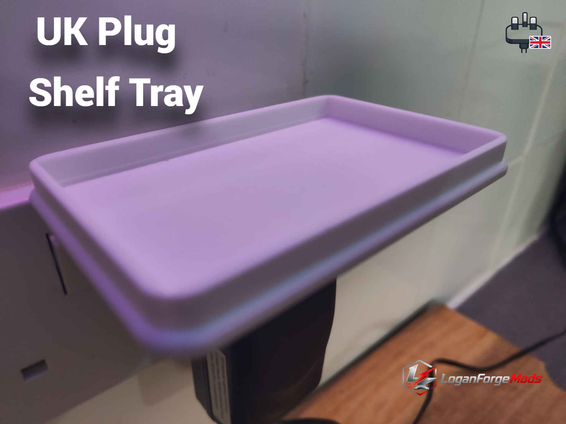 Miniatura 1 do modelo 3D UK Plug Socket Shelf Tray