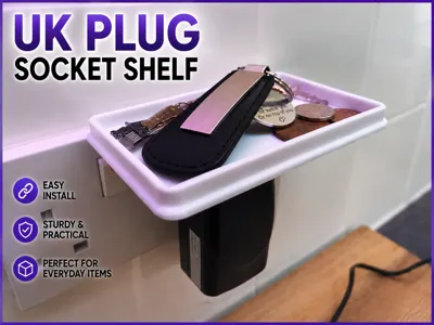 UK Plug Socket Shelf Tray