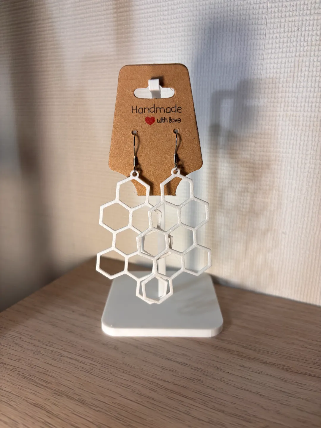 Hexagon earrings view 2