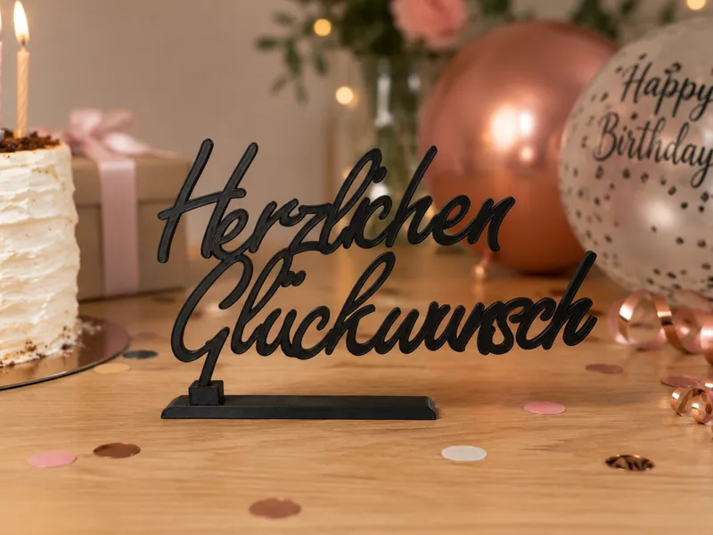 Herzlichen Glückwunsch– Cake Topper&Dekoschriftzug