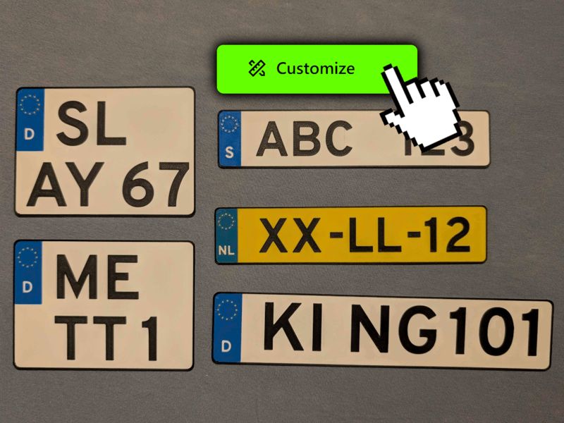 Customizable License Plates