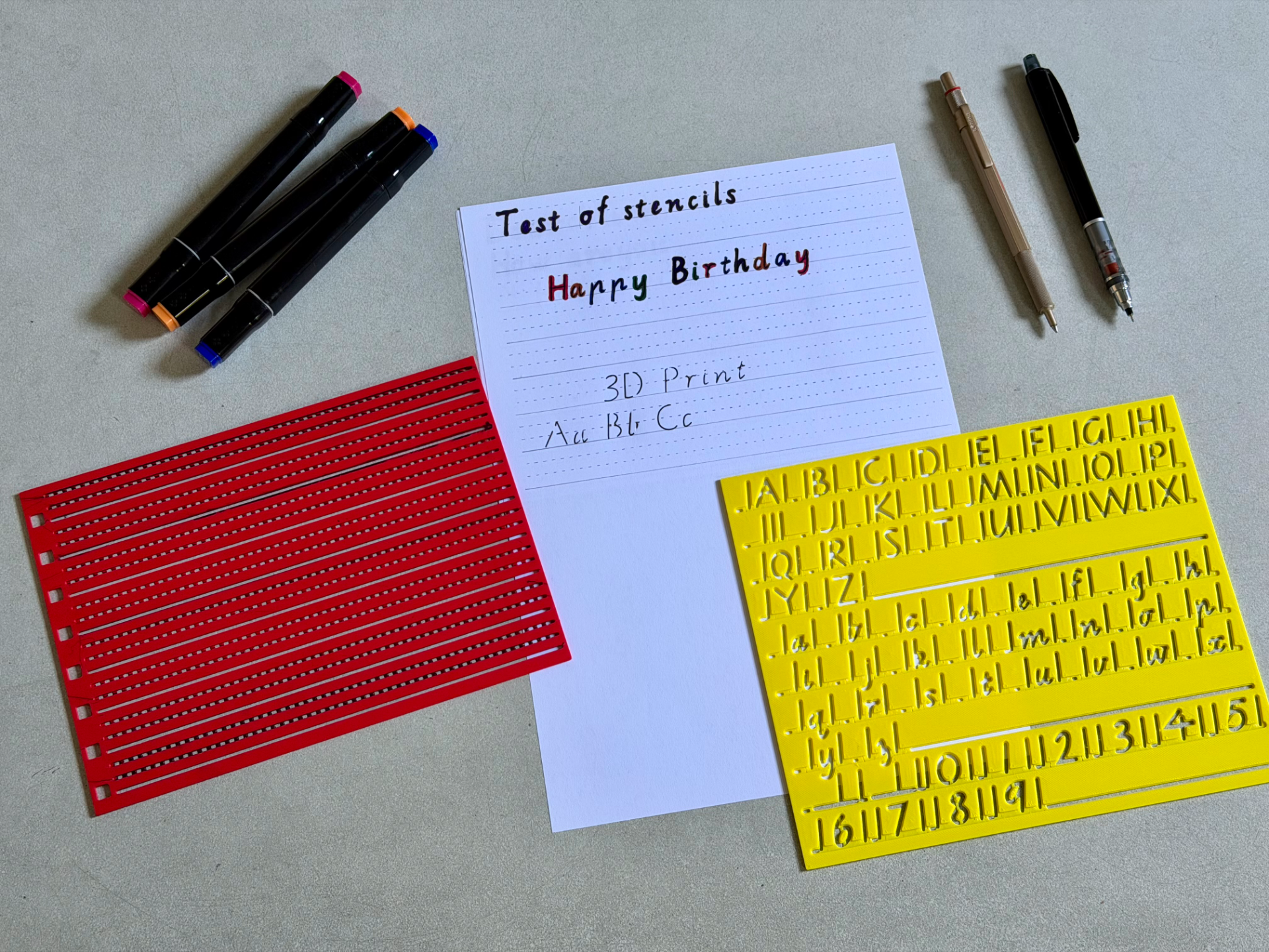 Learning handwriting and dotted line stencils