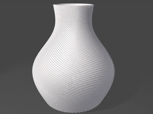 Grand vase strié moderne